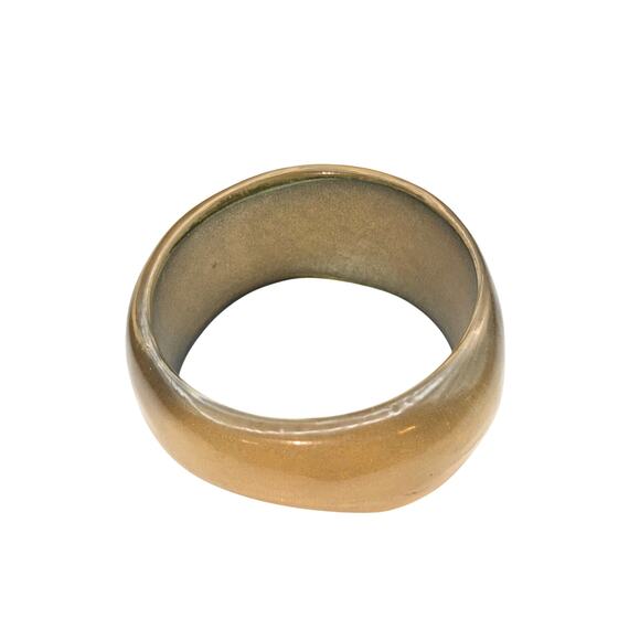 Vintage Gold Shimmer Abstract Lucite Bangle Bracelet - Picture 5 of 5